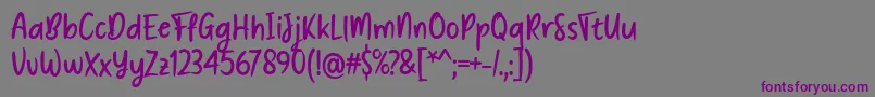 フォントCreate Something Today Font by Situjuh 7NTypes – 紫色のフォント、灰色の背景