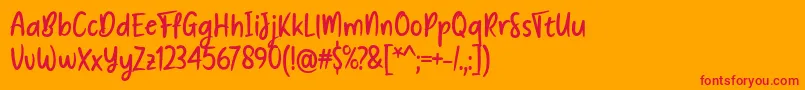 フォントCreate Something Today Font by Situjuh 7NTypes – オレンジの背景に赤い文字