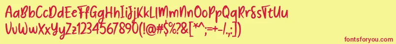 Create Something Today Font by Situjuh 7NTypes Font – Red Fonts on Yellow Background
