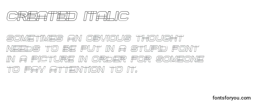 Reseña de la fuente Created Italic
