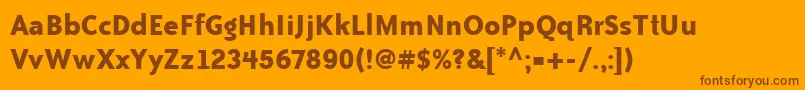 BaileySansItcTtBold-Schriftart – Braune Schriften auf orangefarbenem Hintergrund
