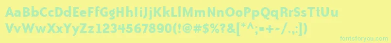 BaileySansItcTtBold Font – Green Fonts on Yellow Background