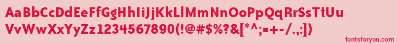 フォントBaileySansItcTtBold – ピンクの背景に赤い文字