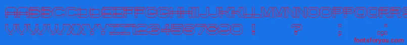 Created Font – Red Fonts on Blue Background