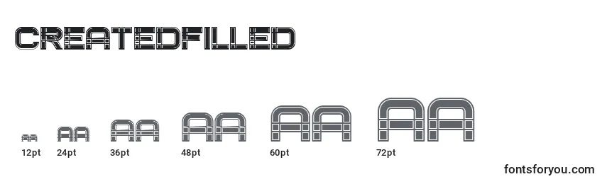 CreatedFilled Font Sizes