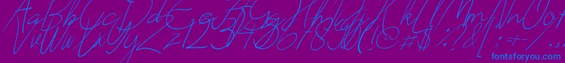 Creates Font – Blue Fonts on Purple Background