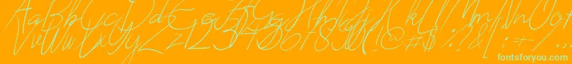 Creates Font – Green Fonts on Orange Background