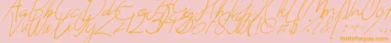 フォントCreates – オレンジの文字がピンクの背景にあります。