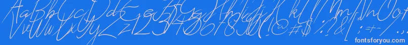 Creates-Schriftart – Rosa Schriften auf blauem Hintergrund