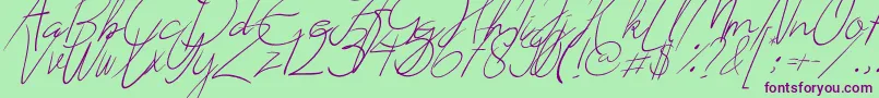 フォントCreates – 緑の背景に紫のフォント