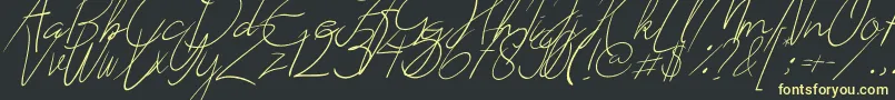 フォントCreates – 黒い背景に黄色の文字