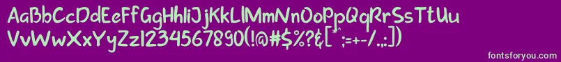 creation Font – Green Fonts on Purple Background