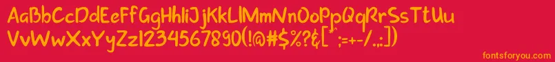 creation Font – Orange Fonts on Red Background