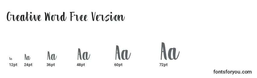 Creative Word Free Version Font Sizes
