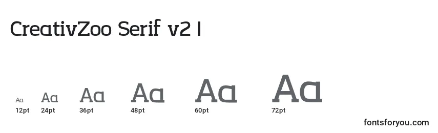 Tamaños de fuente CreativZoo Serif v2 1