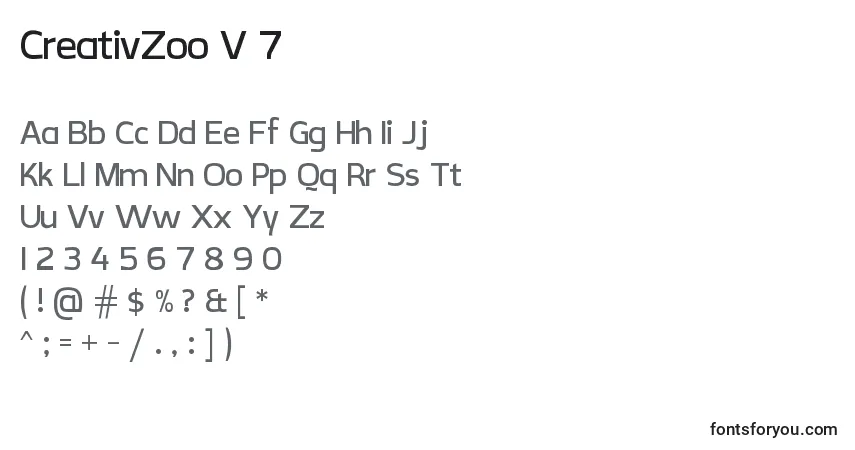 Шрифт CreativZoo V 7 – алфавит, цифры, специальные символы