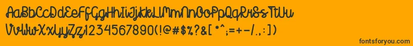 Creatoon-Schriftart – Schwarze Schriften auf orangefarbenem Hintergrund