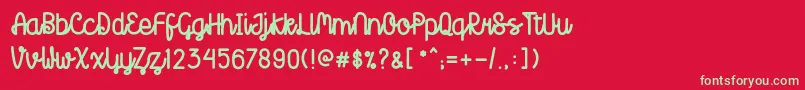 Creatoon Font – Green Fonts on Red Background