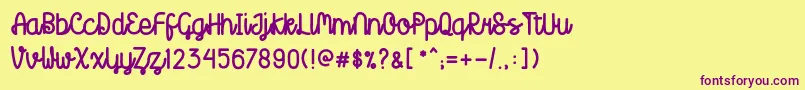 Creatoon Font – Purple Fonts on Yellow Background