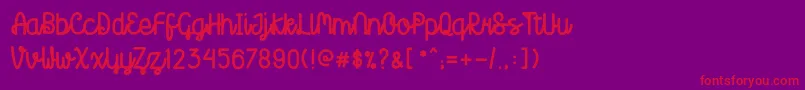 Creatoon-Schriftart – Rote Schriften auf violettem Hintergrund