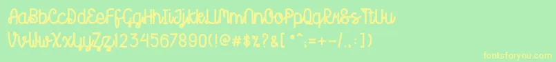 Creatoon Font – Yellow Fonts on Green Background