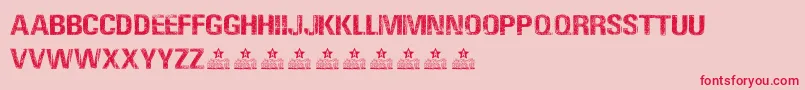 CREATURE PERSONAL USE-Schriftart – Rote Schriften auf rosa Hintergrund