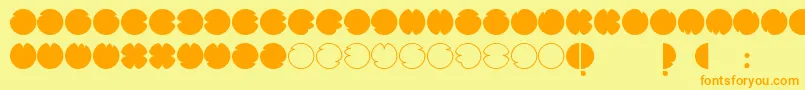 CodesRegular-Schriftart – Orangefarbene Schriften auf gelbem Hintergrund
