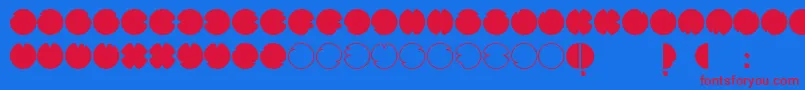 CodesRegular-Schriftart – Rote Schriften auf blauem Hintergrund