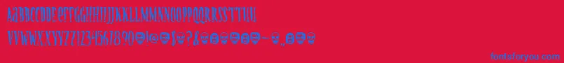 Шрифт CREATURE – синие шрифты на красном фоне