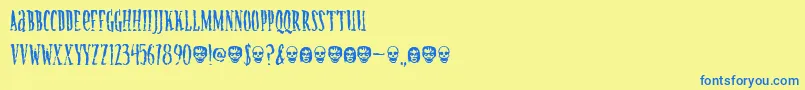 Fonte CREATURE – fontes azuis em um fundo amarelo