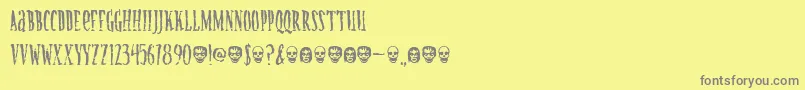 CREATURE Font – Gray Fonts on Yellow Background