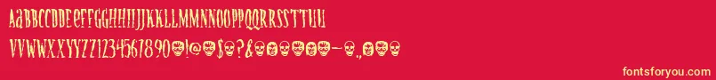CREATURE Font – Yellow Fonts on Red Background