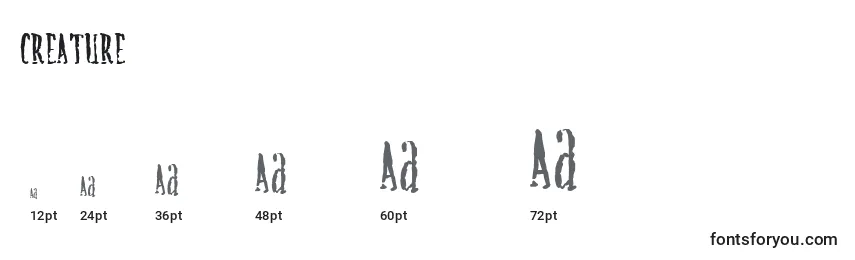 Размеры шрифта CREATURE (124170)
