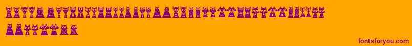 CreatureswithHorns Font – Purple Fonts on Orange Background