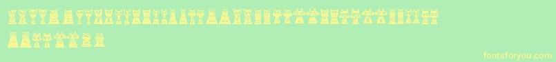 CreatureswithHorns Font – Yellow Fonts on Green Background