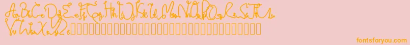 Credibility Bold-Schriftart – Orangefarbene Schriften auf rosa Hintergrund