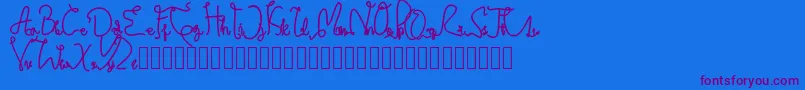 Credibility Bold-Schriftart – Violette Schriften auf blauem Hintergrund