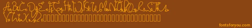 Credibility Regular Font – Orange Fonts on Brown Background