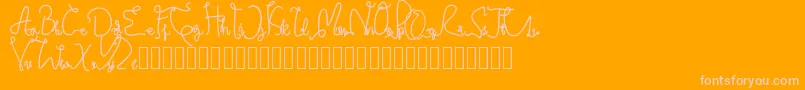 Credibility Regular-Schriftart – Rosa Schriften auf orangefarbenem Hintergrund