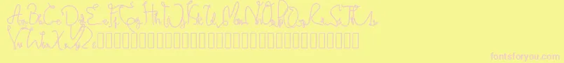 Czcionka Credibility Regular – różowe czcionki na żółtym tle