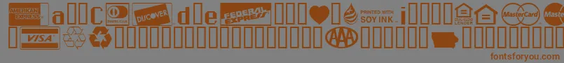 fuente Credit Cards – Fuentes Marrones Sobre Fondo Gris