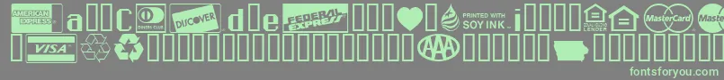Credit Cards Font – Green Fonts on Gray Background