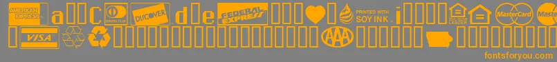fuente Credit Cards – Fuentes Naranjas Sobre Fondo Gris