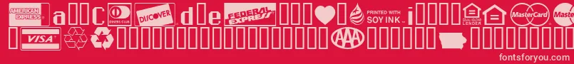 fuente Credit Cards – Fuentes Rosadas Sobre Fondo Rojo