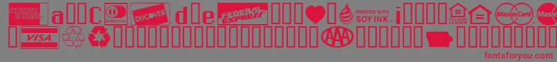 Credit Cards Font – Red Fonts on Gray Background