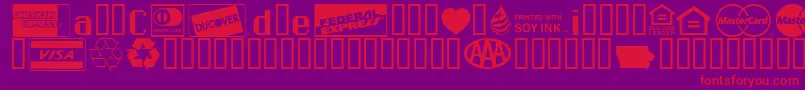 Credit Cards Font – Red Fonts on Purple Background