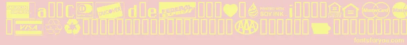 fuente Credit Cards – Fuentes Amarillas Sobre Fondo Rosa