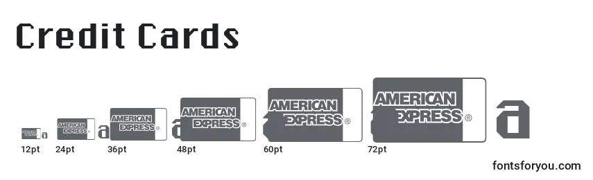 Размеры шрифта Credit Cards