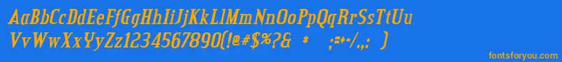 credit valley bold italic Font – Orange Fonts on Blue Background