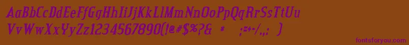 フォントcredit valley bold italic – 紫色のフォント、茶色の背景